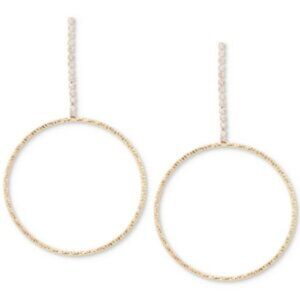 Hint of Gold Crystal Pave Gypsy Hoop Earrings in Gold-Plate 2 for $15